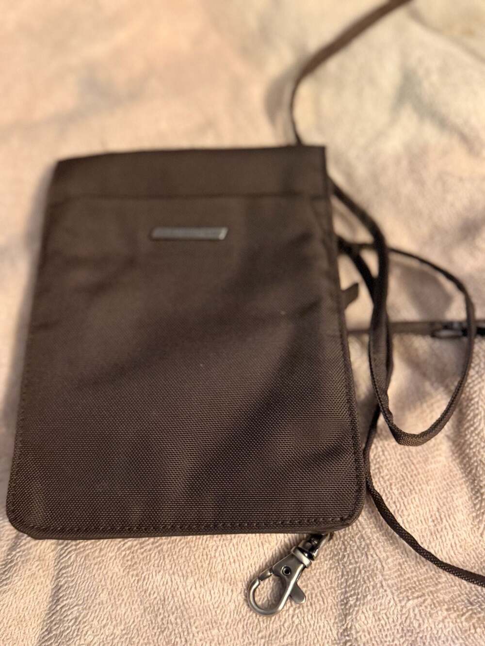 Francesco Biasia Brown Nylon Crossbody Travel Wallet
